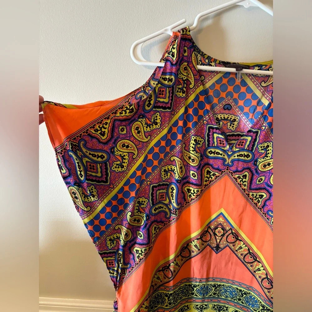 Boho Hale Bob Silk belted caftan mini dress size‎ small